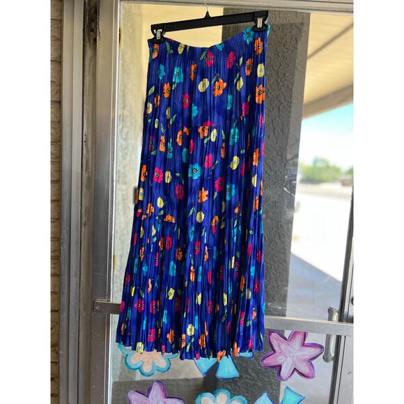 Vintage 1990’s F Stop blue floral maxi skirt size M/L - Picture 5 of 5